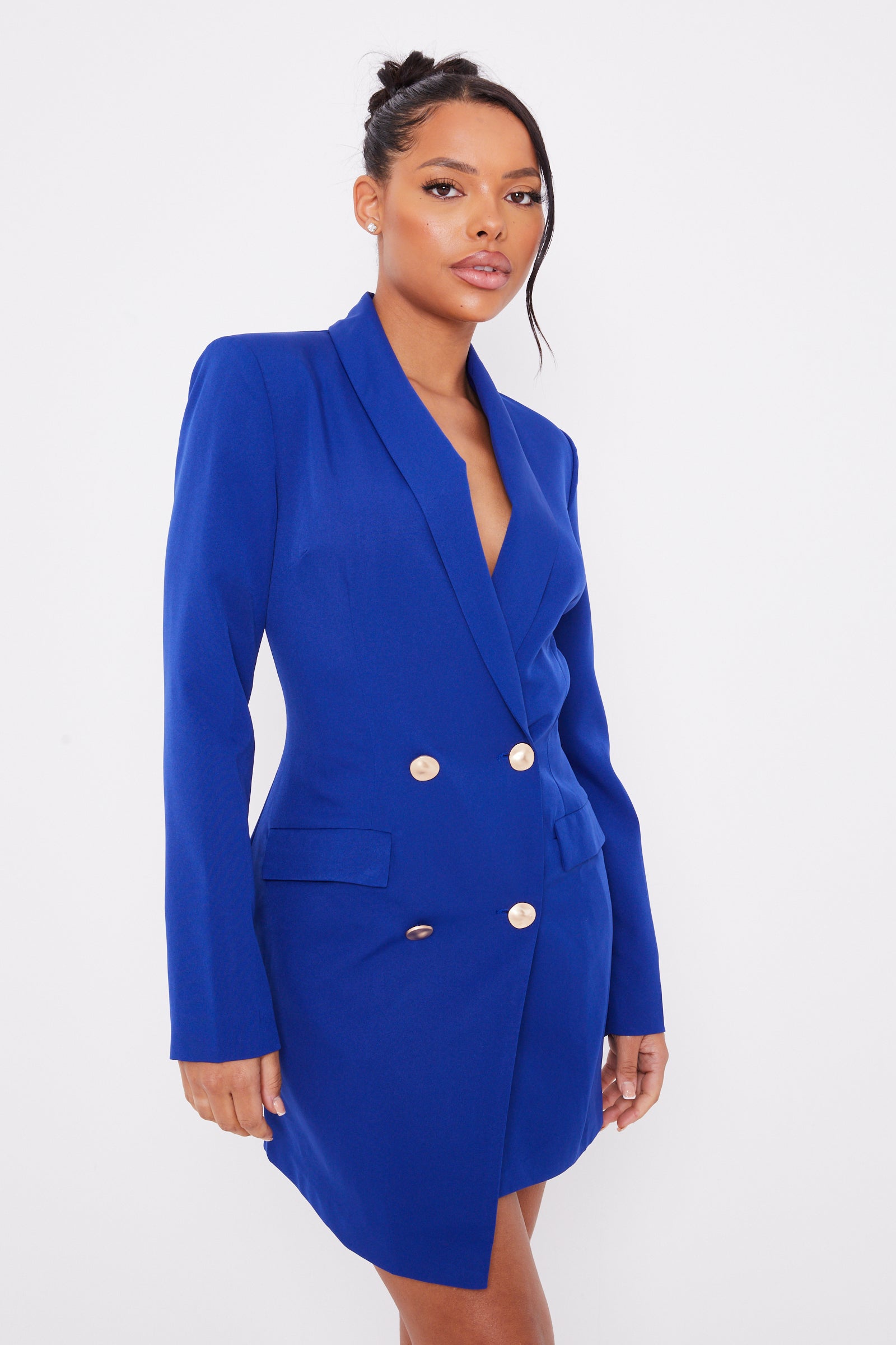 Navy Double Breasted Gold Button Blazer Dress 24 Navy Double Breasted Gold Button Blazer Dress 24