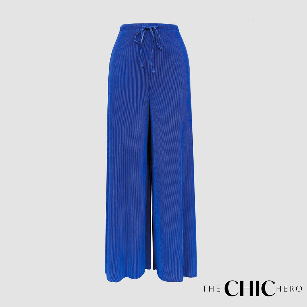 Multi Colour Wave Print Pleated Trousers