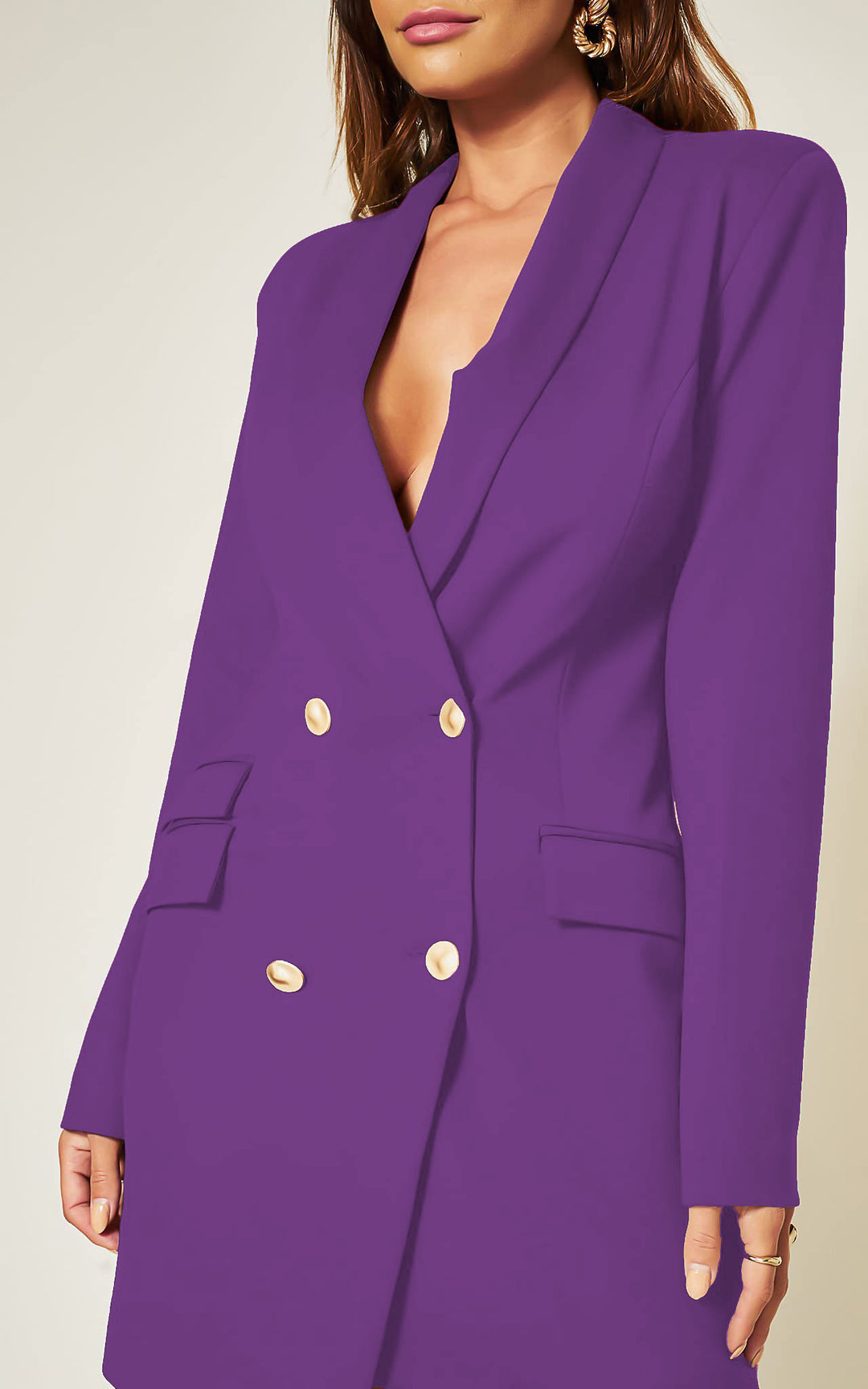 Unique21 Blazer Dress, Luxe Stain Breasted Purple Blazer Dress 6 Unique21 Blazer Dress, Luxe Stain Breasted Purple Blazer Dress 6