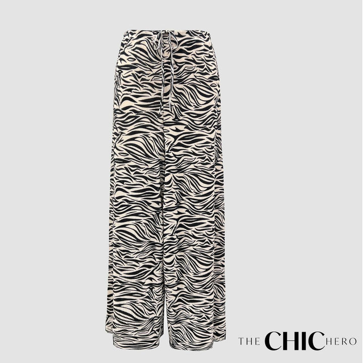 Multi Colour Wave Print Pleated Trousers