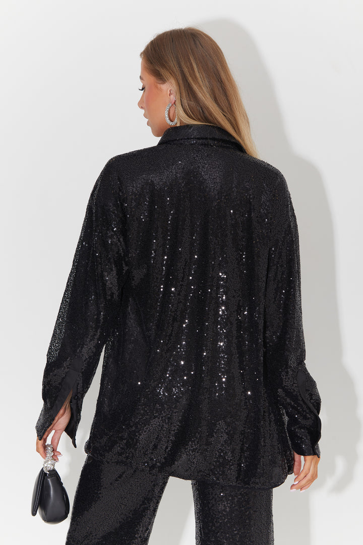 Sequin Oversize Loose Fit Shirt