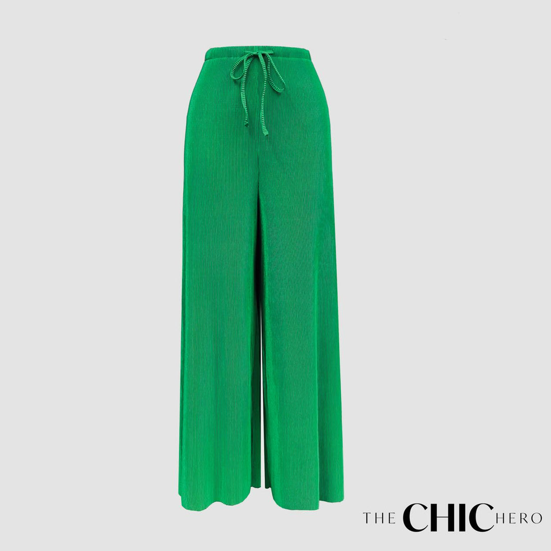 Multi Colour Wave Print Pleated Trousers