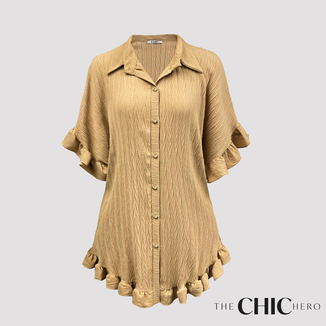 Textured Oversize Shirt Dress