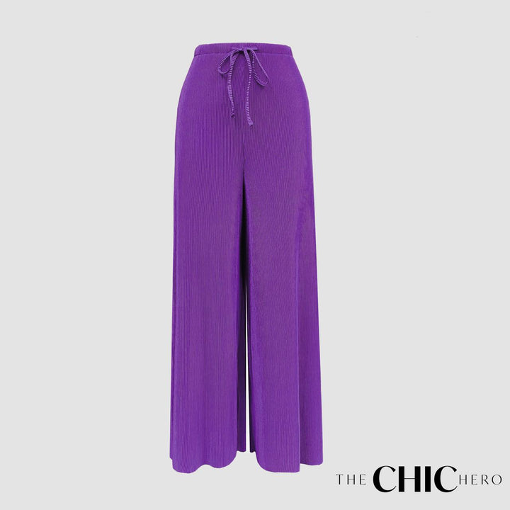 Multi Colour Wave Print Pleated Trousers