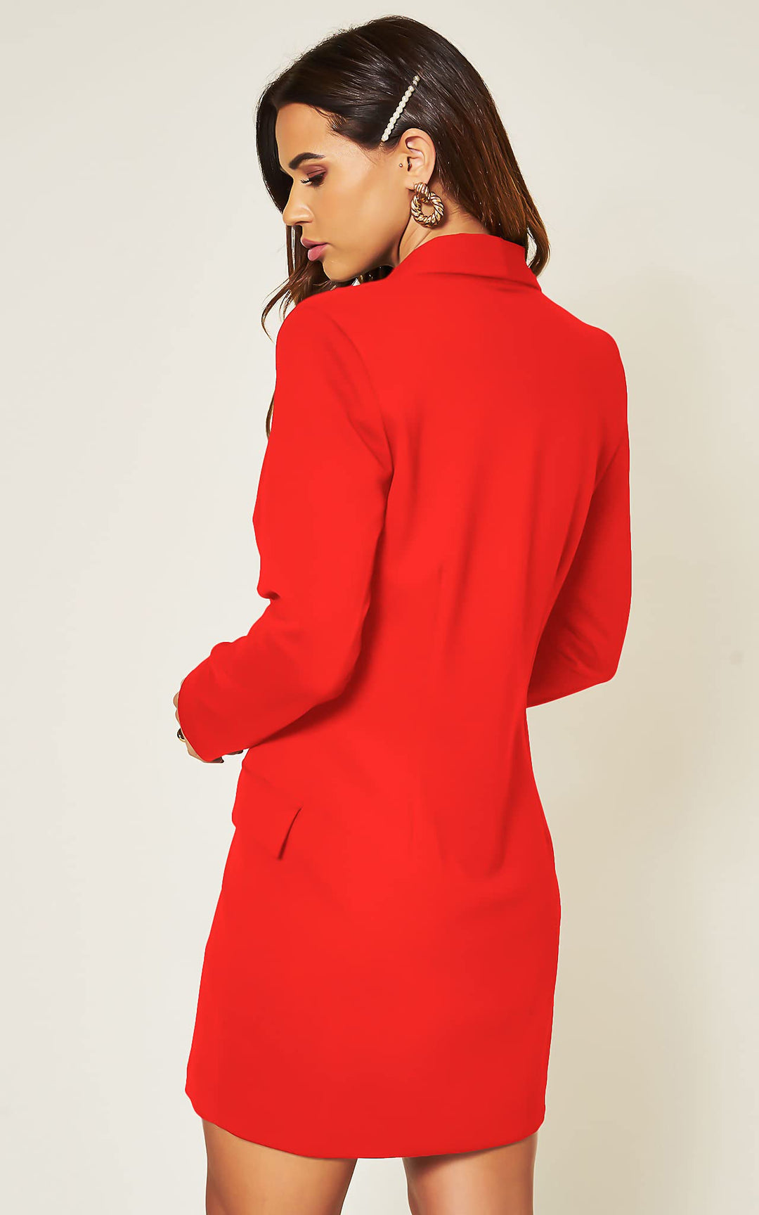Unique21 Blazer Dress, Luxe Stain Breasted Red Blazer Dress UNIQUE21 Unique21 Blazer Dress, Luxe Stain Breasted Red Blazer Dress UNIQUE21