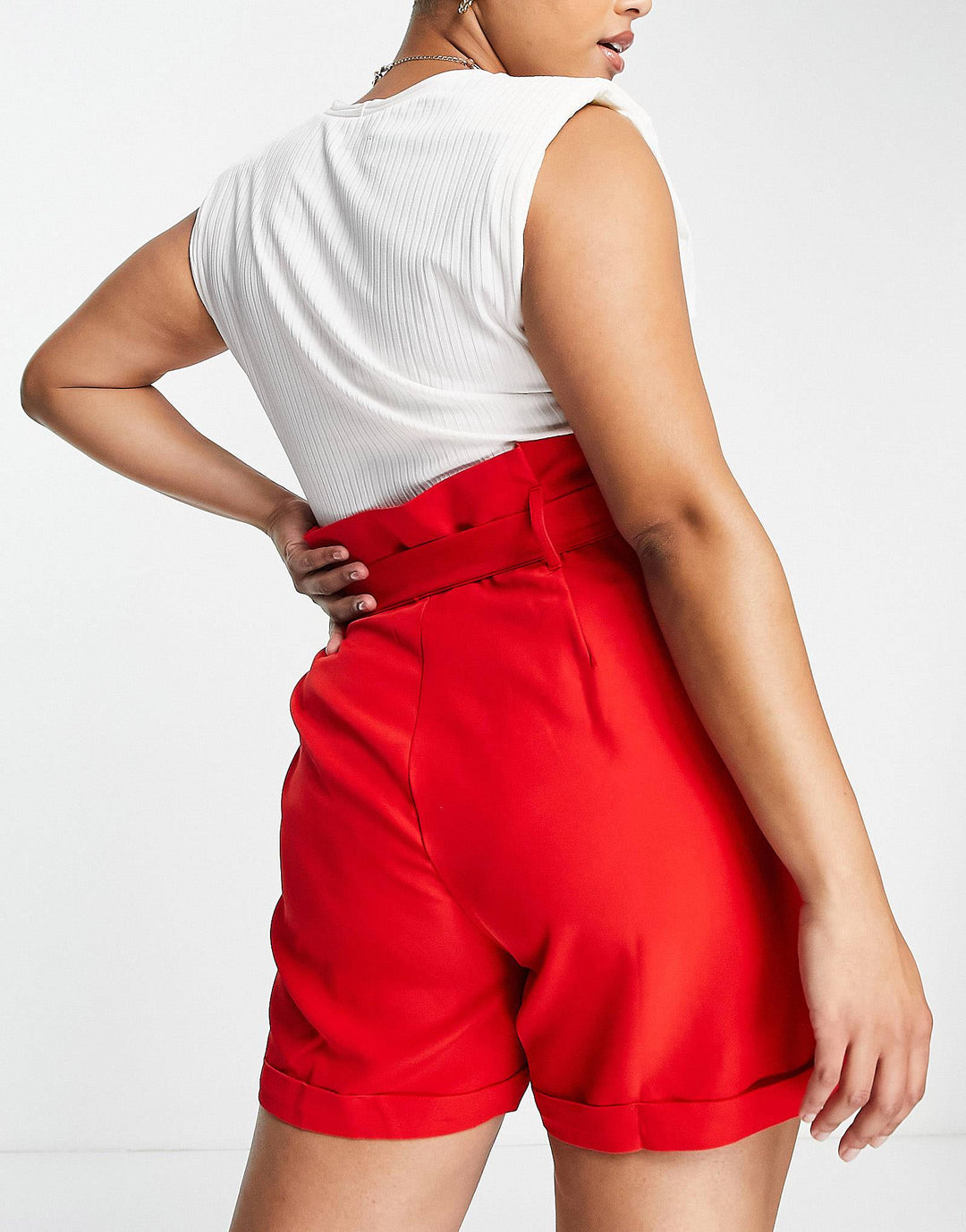 Hero Paperbag Waist Shorts In Red