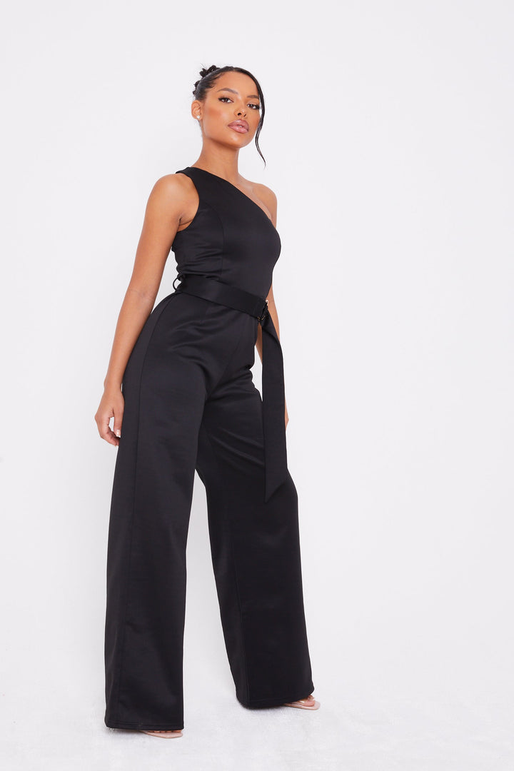 One Shoulder Wide Leg Jumpsuit