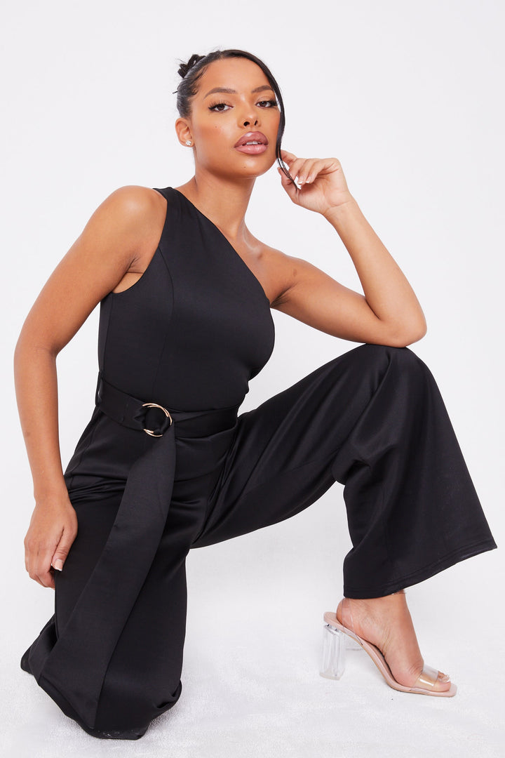 One Shoulder Wide Leg Jumpsuit