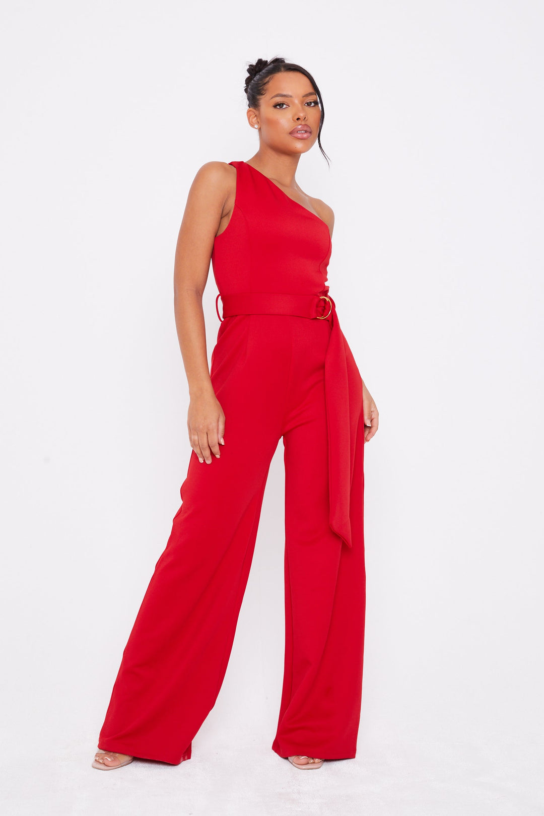 One Shoulder Wide Leg Jumpsuit