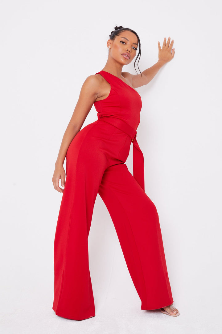 One Shoulder Wide Leg Jumpsuit