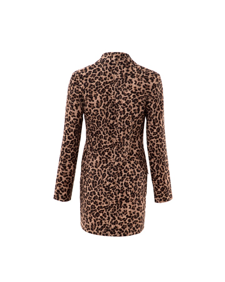 Leopard Print Asymetric Blazer Dress