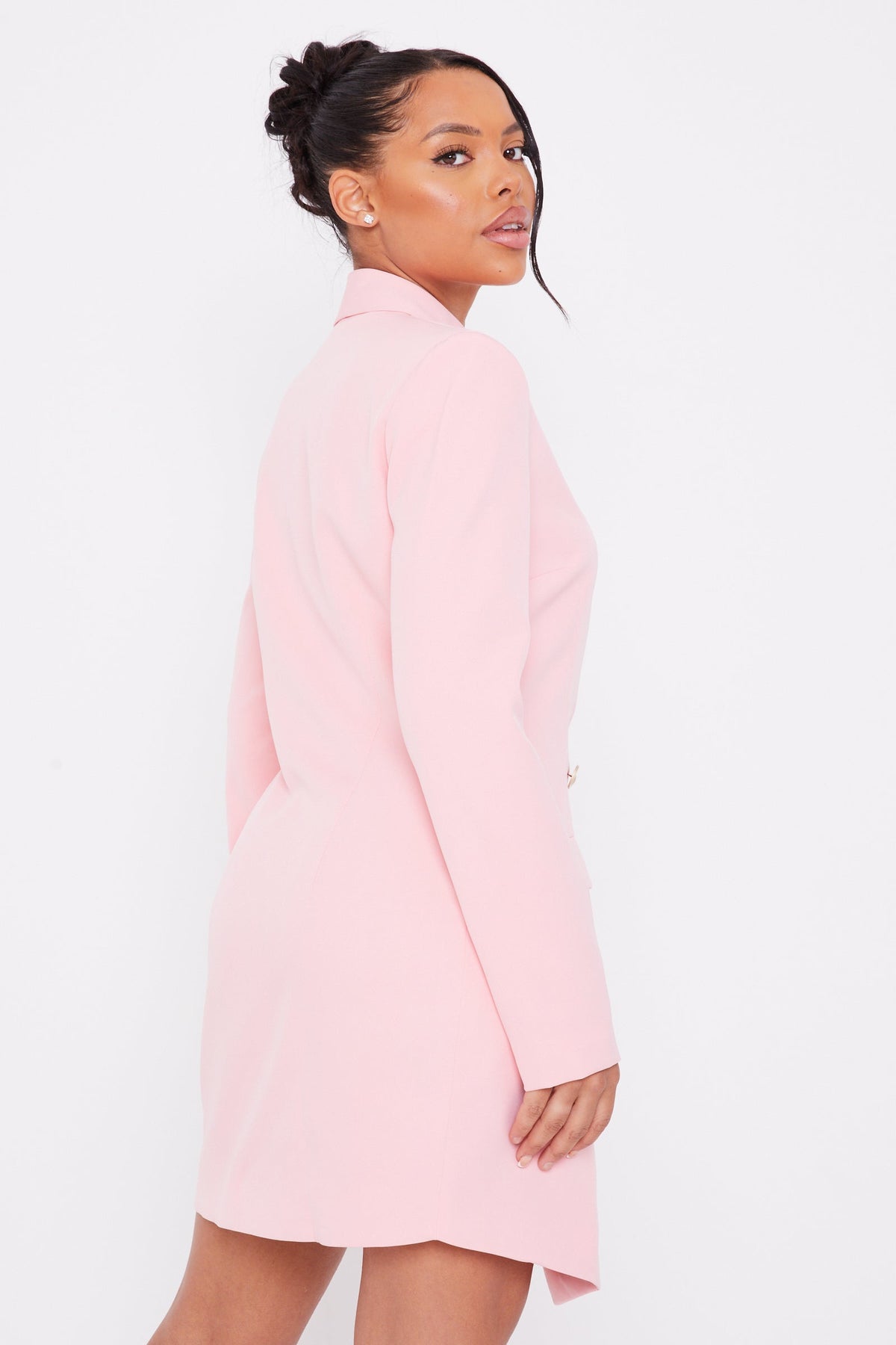 Pink Double Breasted Gold Button Blazer Dress UNIQUE21 Pink Double Breasted Gold Button Blazer Dress UNIQUE21