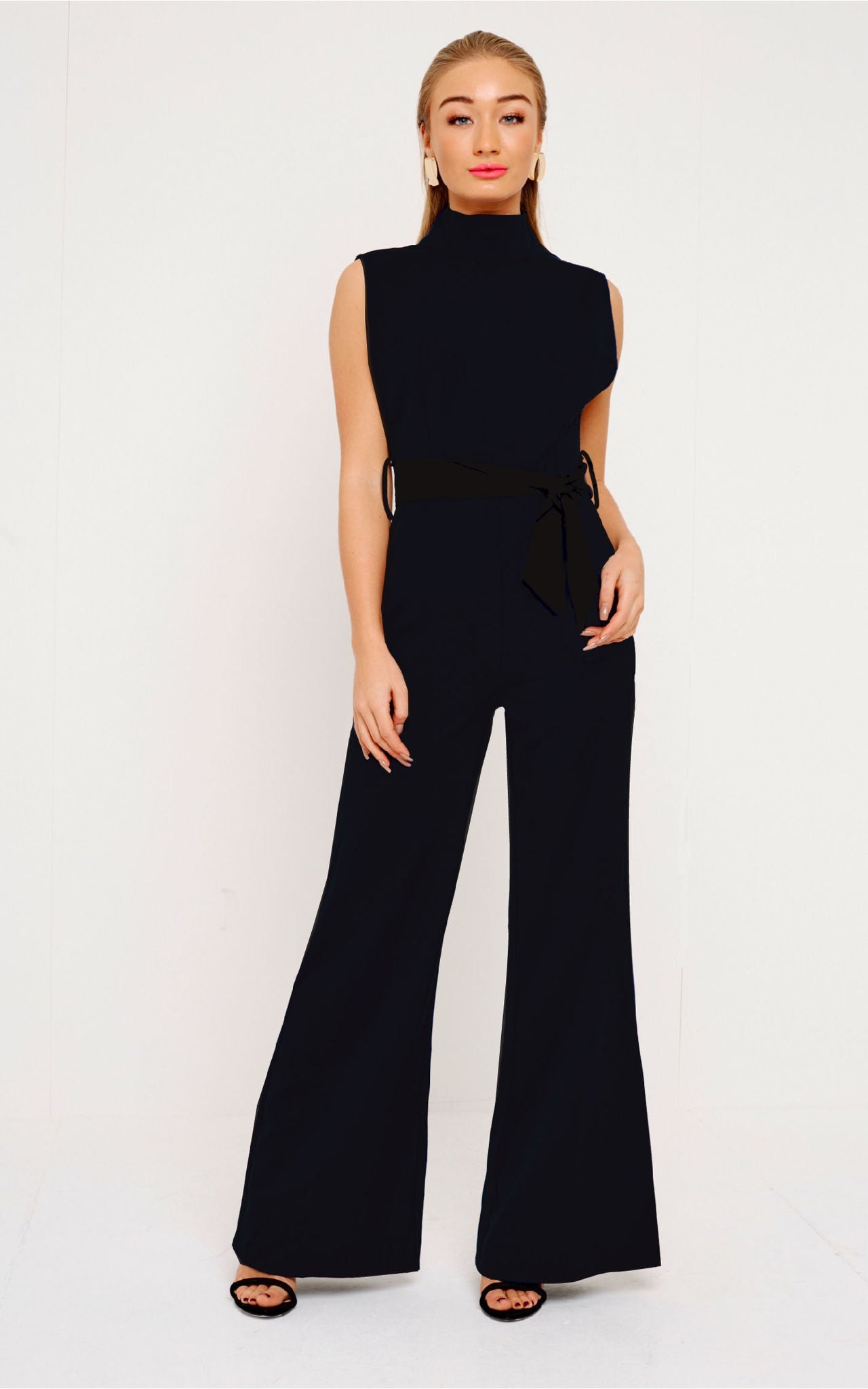 Diaz High Neck Black Jumpsuit