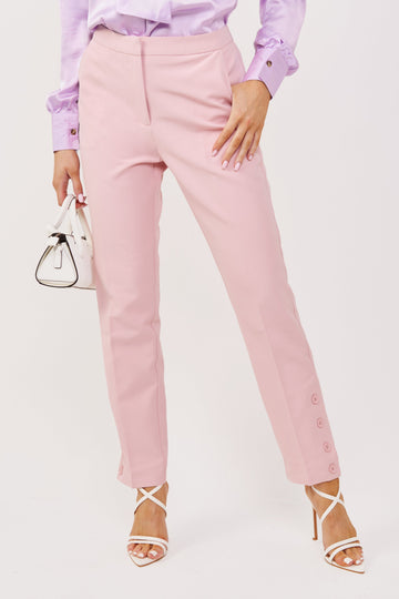 Soft Pink Tailored Cigarette Trousers
