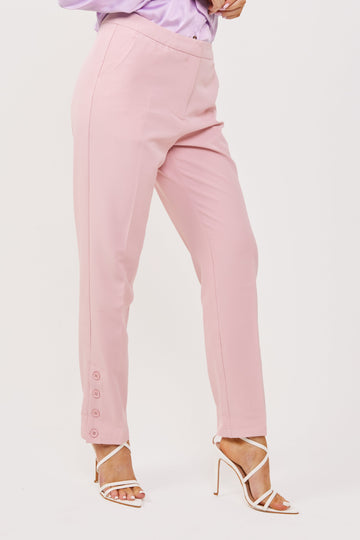 Soft Pink Tailored Cigarette Trousers