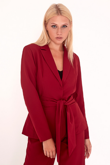 Wrap Blazer With Self Tie Belt